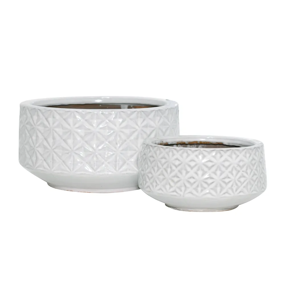 ALICEWORTH SET OF 2 WHITE PLANTER 11 (IN)
