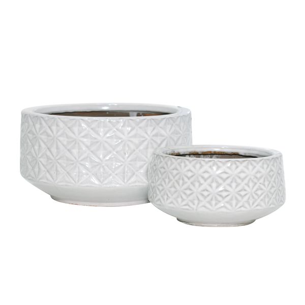 ALICEWORTH SET OF 2 WHITE PLANTER 11 (IN)